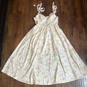 SHEIN White Floral Kids Dress with Straps